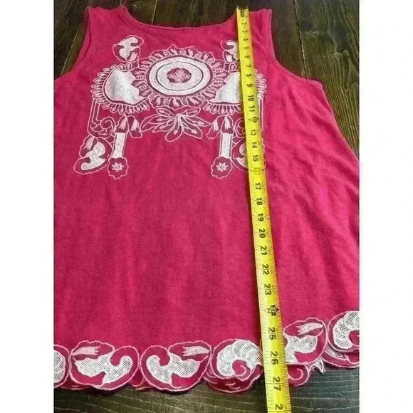 Soft Surroundings Womens Size Large Embroidered Tank Sleeveless Pink - Picture 3 of 7